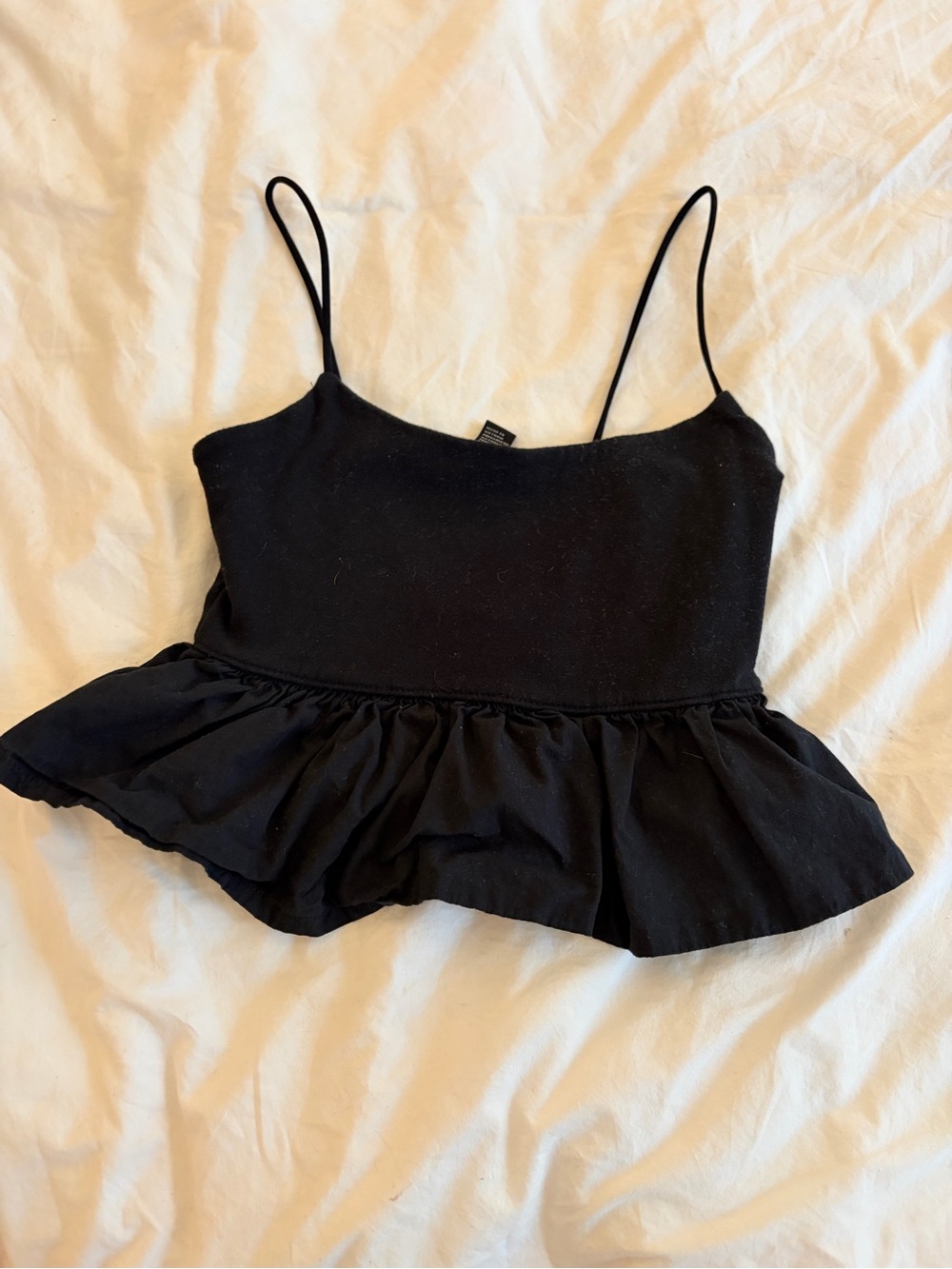 Forever 21 Black Spaghetti Strap Peplum Camisole